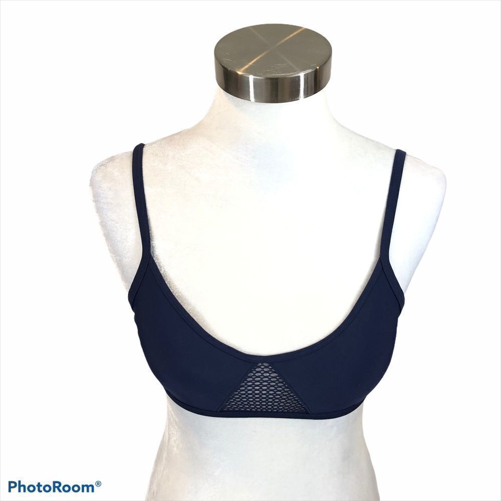 Aerie Navy Bikini Top w/ Mesh Back Size Small
